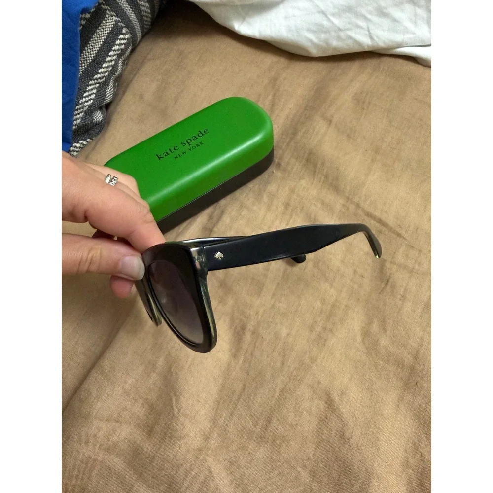Kate Spade Belah/S Black Cat Eye Sunglasses Gold Glitter Detail